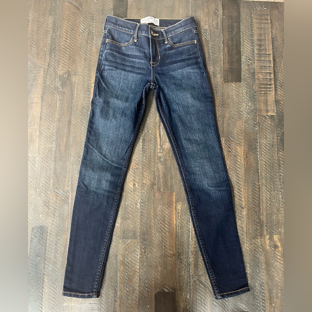 Abercrombie Kids Jeans Girls Sz 11/12 Slim Super Skinny Denim Blue NWOT